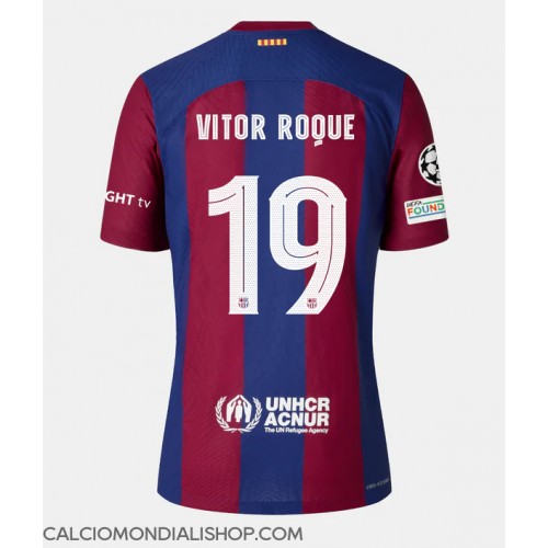 Maglie da calcio Barcelona Vitor Roque #19 Prima Maglia Femminile 2023-24 Manica Corta